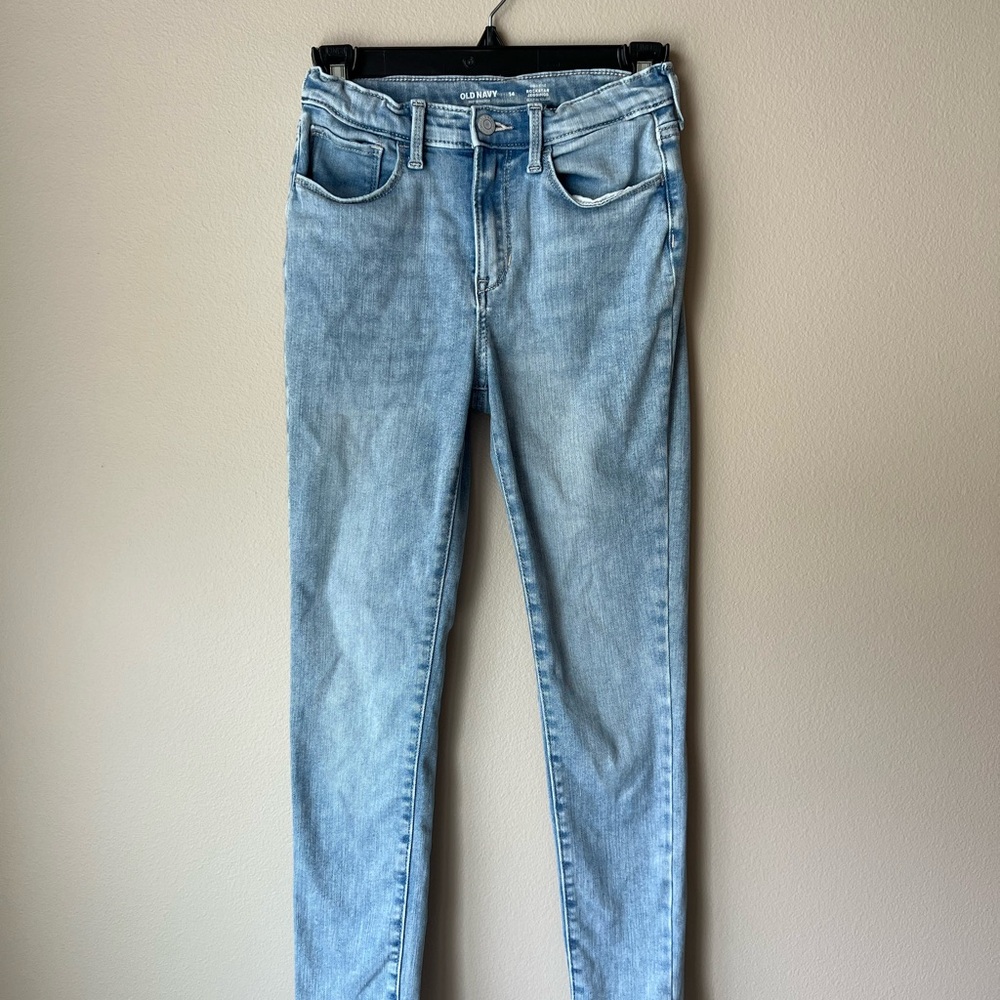 Old Navy High-Rise Rockstar Jeggings Light Blue Jeans - size 14 girls